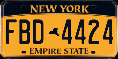NY license plate FBD4424