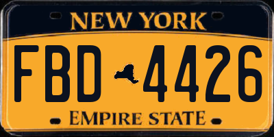 NY license plate FBD4426