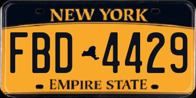 NY license plate FBD4429