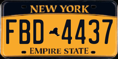 NY license plate FBD4437