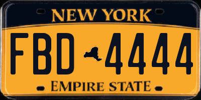 NY license plate FBD4444