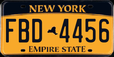 NY license plate FBD4456