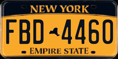 NY license plate FBD4460