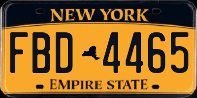 NY license plate FBD4465