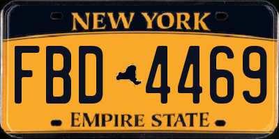 NY license plate FBD4469
