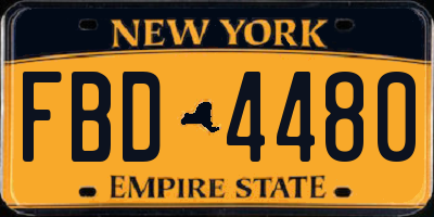 NY license plate FBD4480