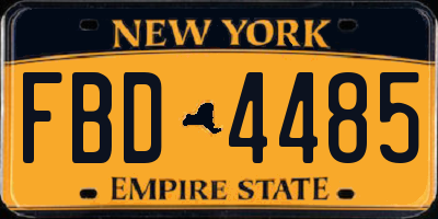NY license plate FBD4485