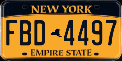 NY license plate FBD4497