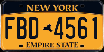 NY license plate FBD4561