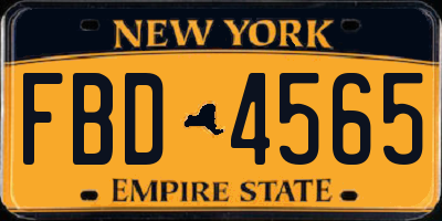 NY license plate FBD4565