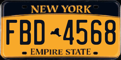 NY license plate FBD4568