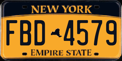 NY license plate FBD4579