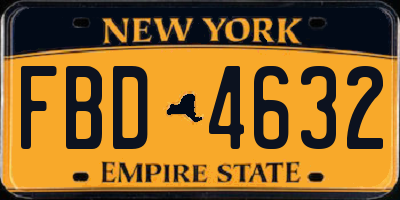 NY license plate FBD4632