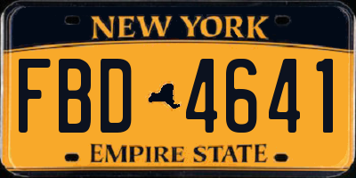 NY license plate FBD4641