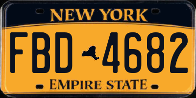 NY license plate FBD4682