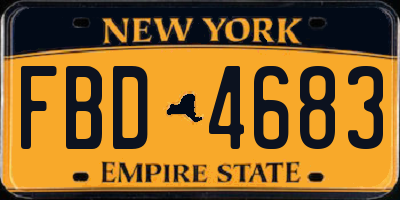 NY license plate FBD4683