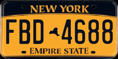 NY license plate FBD4688