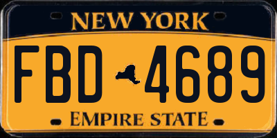 NY license plate FBD4689