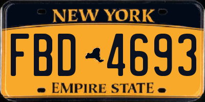 NY license plate FBD4693