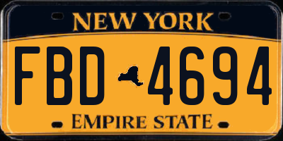 NY license plate FBD4694