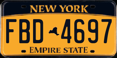 NY license plate FBD4697