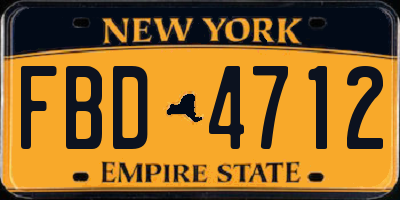 NY license plate FBD4712