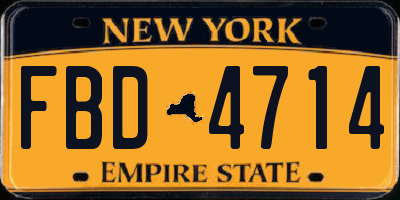 NY license plate FBD4714