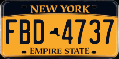 NY license plate FBD4737