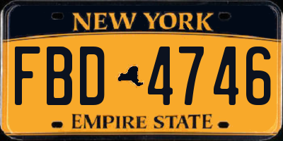 NY license plate FBD4746
