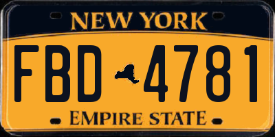 NY license plate FBD4781