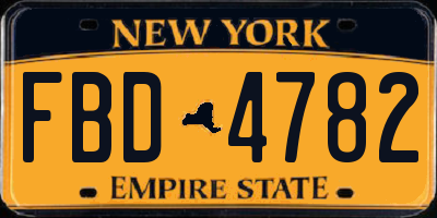 NY license plate FBD4782