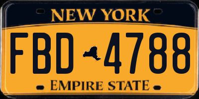 NY license plate FBD4788