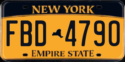 NY license plate FBD4790