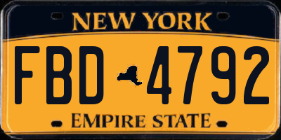 NY license plate FBD4792
