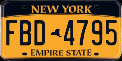 NY license plate FBD4795