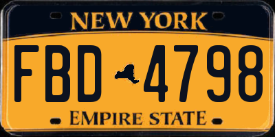 NY license plate FBD4798