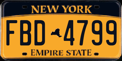 NY license plate FBD4799