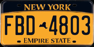NY license plate FBD4803