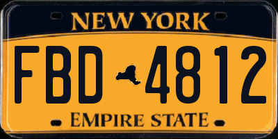 NY license plate FBD4812