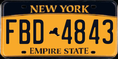 NY license plate FBD4843