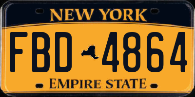 NY license plate FBD4864