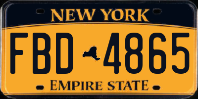 NY license plate FBD4865