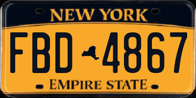 NY license plate FBD4867