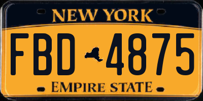 NY license plate FBD4875