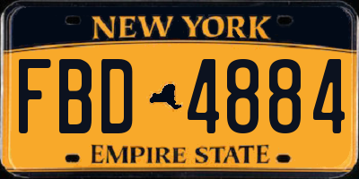 NY license plate FBD4884