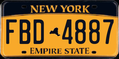 NY license plate FBD4887