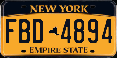 NY license plate FBD4894