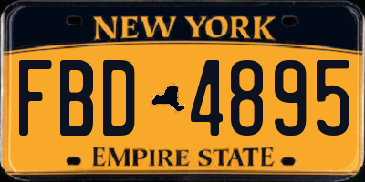 NY license plate FBD4895