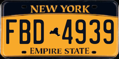 NY license plate FBD4939