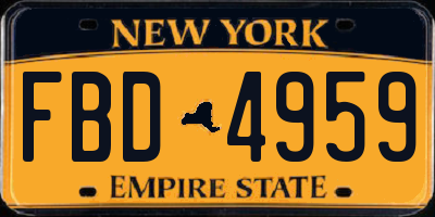 NY license plate FBD4959